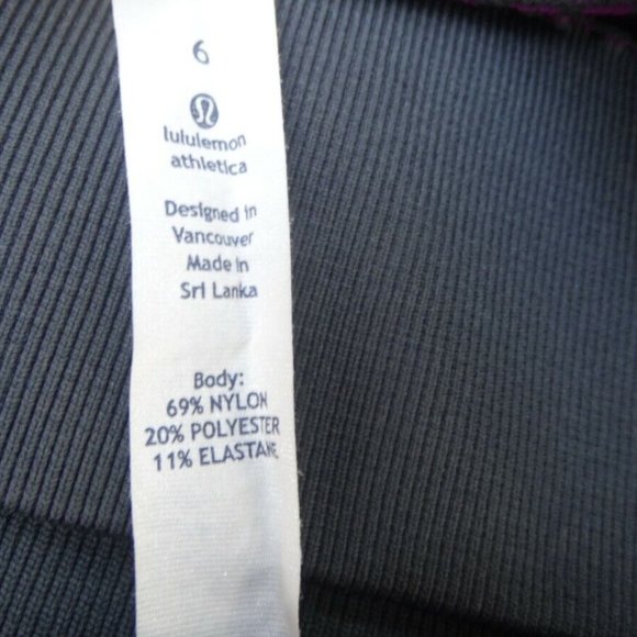 Lululemon Size 6 About That Base Layer Tight, 7/8 leggings seamless black/violet - Picture 4 of 7